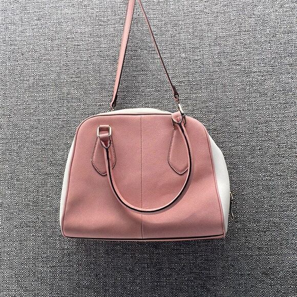 Calvin Klein Crossbody Pink and White Bag Saffiano Leather Minimalist Dome Purse - Picture 6 of 12